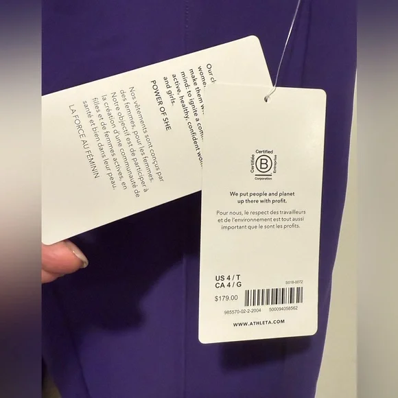 Athleta NWT Sizes 10 & 4 Amazing Pretty Purple Women's Skinny Sport Pants (0561) - Picture 8 of 14